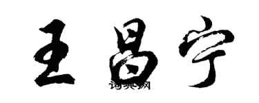 胡問遂王昌寧行書個性簽名怎么寫