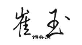 駱恆光崔玉行書個性簽名怎么寫