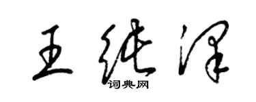 梁錦英王純澤草書個性簽名怎么寫