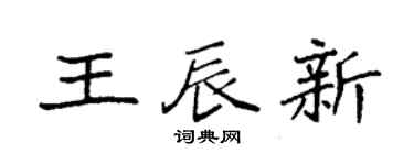 袁強王辰新楷書個性簽名怎么寫