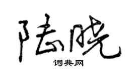 曾慶福陸曉行書個性簽名怎么寫