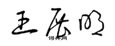 曾慶福王展明草書個性簽名怎么寫