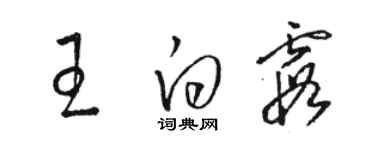 駱恆光王白霞草書個性簽名怎么寫