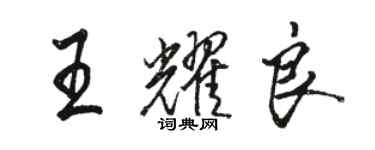 駱恆光王耀良行書個性簽名怎么寫