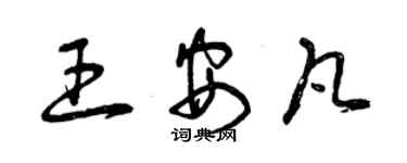 曾慶福王安凡草書個性簽名怎么寫