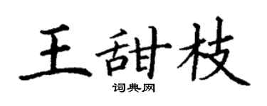丁謙王甜枝楷書個性簽名怎么寫