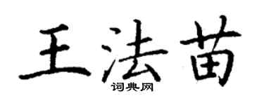 丁謙王法苗楷書個性簽名怎么寫