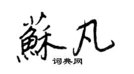 王正良蘇凡行書個性簽名怎么寫