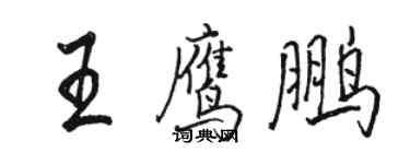 駱恆光王鷹鵬行書個性簽名怎么寫