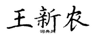 丁謙王新農楷書個性簽名怎么寫