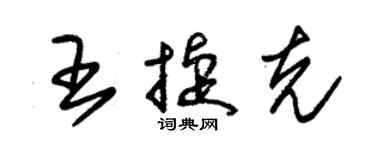 朱錫榮王捷克草書個性簽名怎么寫