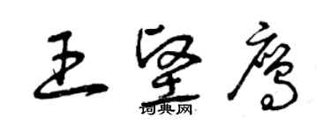 曾慶福王堅鷹草書個性簽名怎么寫