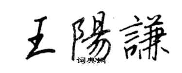 王正良王陽謙行書個性簽名怎么寫