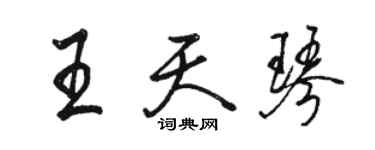 駱恆光王天琴行書個性簽名怎么寫