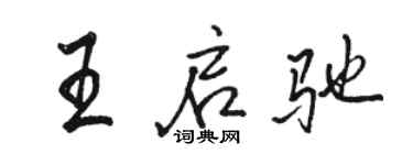 駱恆光王啟馳行書個性簽名怎么寫