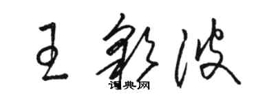 駱恆光王彩波草書個性簽名怎么寫