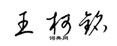 梁錦英王柯銘草書個性簽名怎么寫