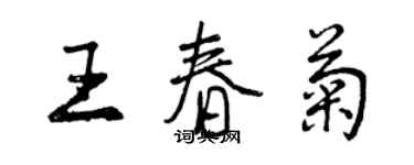 曾慶福王春菊行書個性簽名怎么寫