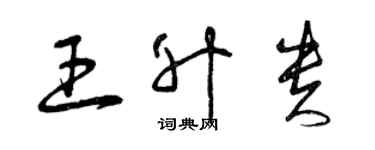 曾慶福王升貴草書個性簽名怎么寫