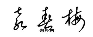 梁錦英袁春梅草書個性簽名怎么寫