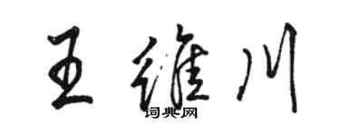 駱恆光王維川行書個性簽名怎么寫