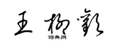 梁錦英王柳歡草書個性簽名怎么寫