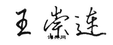 駱恆光王崇連行書個性簽名怎么寫