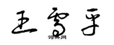 曾慶福王雪平草書個性簽名怎么寫