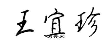 王正良王宜珍行書個性簽名怎么寫