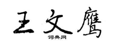 曾慶福王文鷹行書個性簽名怎么寫