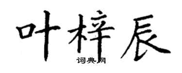丁謙葉梓辰楷書個性簽名怎么寫