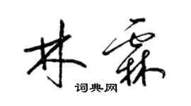 梁錦英林霖草書個性簽名怎么寫