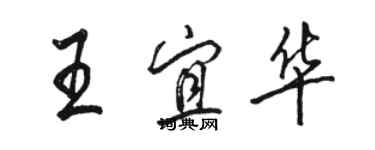 駱恆光王宜華行書個性簽名怎么寫