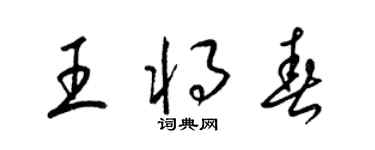 梁錦英王將春草書個性簽名怎么寫