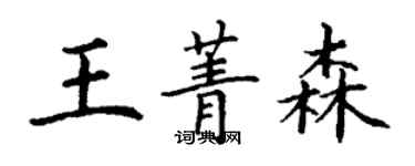 丁謙王菁森楷書個性簽名怎么寫