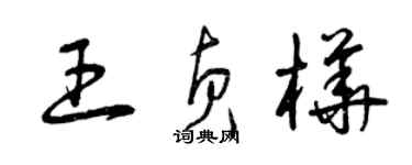 曾慶福王貞樺草書個性簽名怎么寫