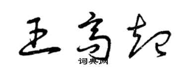 曾慶福王高起草書個性簽名怎么寫