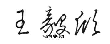 駱恆光王毅欣草書個性簽名怎么寫