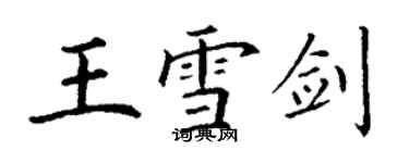 丁謙王雪劍楷書個性簽名怎么寫