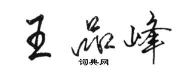 駱恆光王品峰行書個性簽名怎么寫