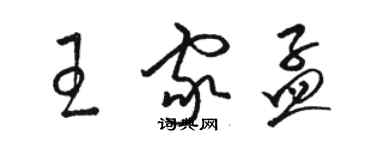 駱恆光王家孟草書個性簽名怎么寫