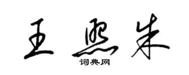 梁錦英王照朱草書個性簽名怎么寫