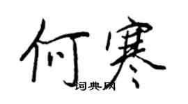 王正良何寒行書個性簽名怎么寫