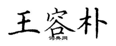丁謙王容朴楷書個性簽名怎么寫