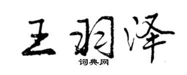 曾慶福王羽澤行書個性簽名怎么寫