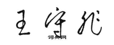 駱恆光王守非草書個性簽名怎么寫