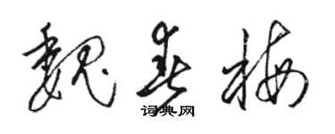 駱恆光魏春梅草書個性簽名怎么寫