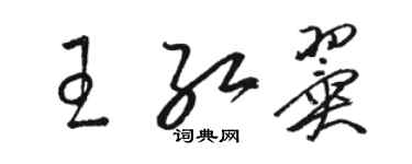 駱恆光王紅翼草書個性簽名怎么寫