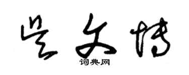 朱錫榮吳文博草書個性簽名怎么寫