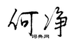 曾慶福何淨行書個性簽名怎么寫